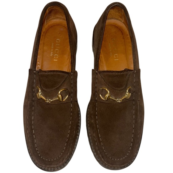 Gucci Suede Horsebit Lug Sole Classic Slip-On Loafers - Picture 3 of 7
